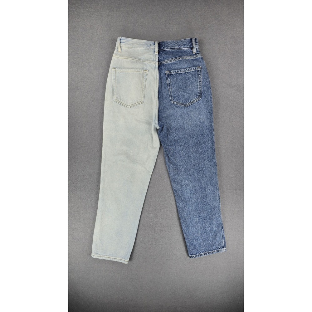 Y2k Mom Jeans Hi Rise Two Tone Womens 26 Color Block Patchwork Button Fly‎ vtg - Picture 6 of 16